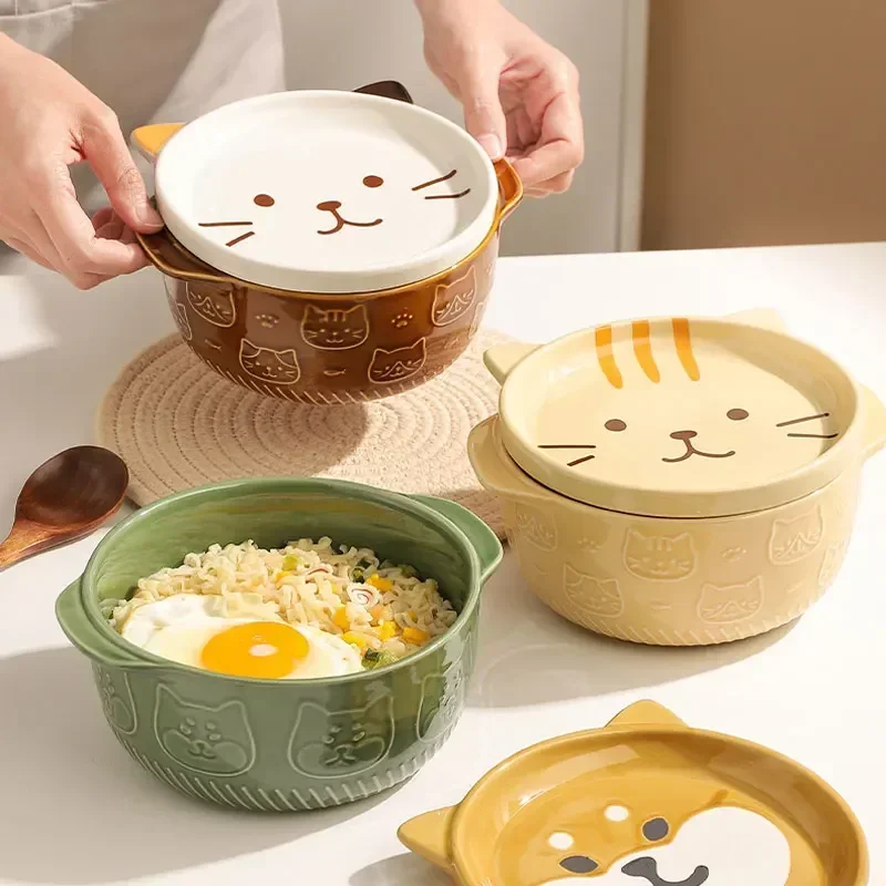 Japanese cartoon ceramic bowl, cat, dog, cute animal soup, salad, fruit, box, kitchen
Japanese cartoon ceramic bowl, cat, dog, cute animal soup, salad, fruit, box, kitchen