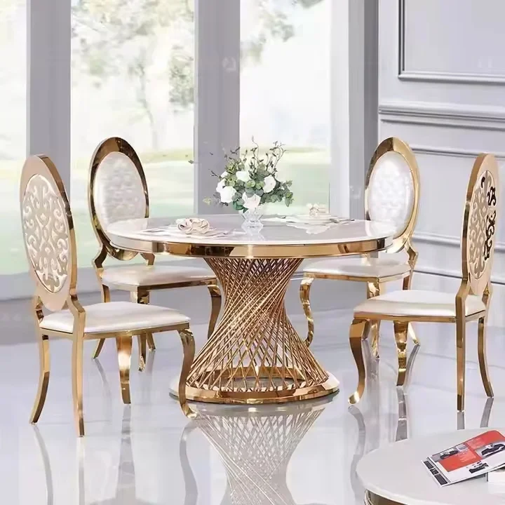 Luxury Modern Stainless Steel Wedding Chair and Tables for Dining Hotel and Event Furniture
Luxury Modern Stainless Steel Wedding Chair and Tables for Dining Hotel and Event Furniture