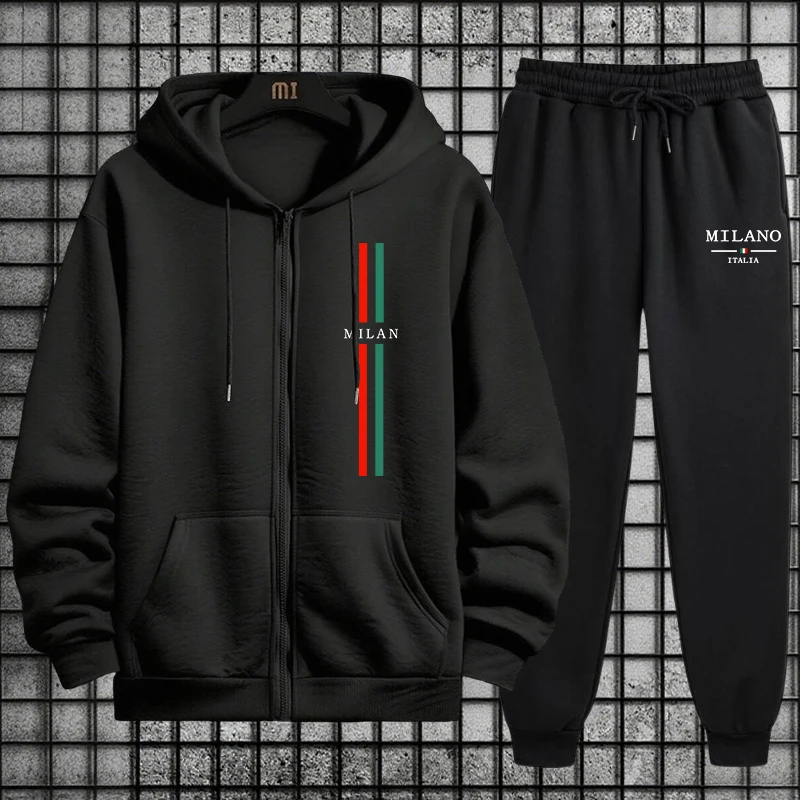 Italy Fashion Tracksuit for Man Autumn Winter Daily Casual Sporty Jogging Suit Zip-up Hoodie and Jogger Pants 2025 Men's Clothes
Italy Fashion Tracksuit for Man Autumn Winter Daily Casual Sporty Jogging Suit Zip-up Hoodie and Jogger Pants 2025 Men's Clothes