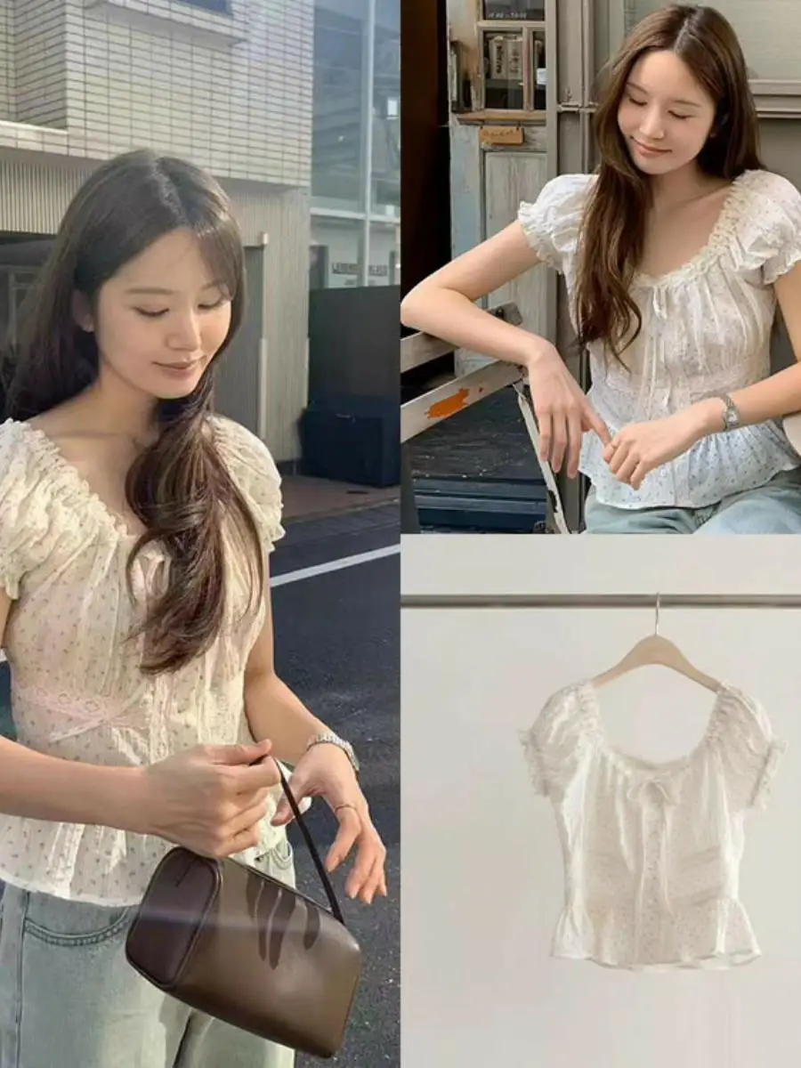 Slimming Floral Lace Bubble Sleeve Short Top Women's Collar Belted Waist Enhancing Cotton Sweet Style Shirt for Ladies
Slimming Floral Lace Bubble Sleeve Short Top Women's Collar Belted Waist Enhancing Cotton Sweet Style Shirt for Ladies