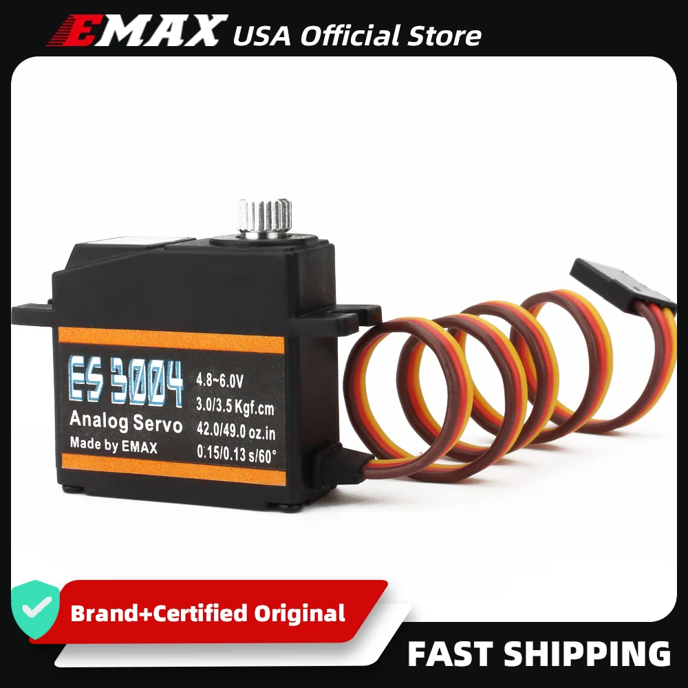 EMAX USA Official 4Pcs ES3004 17g 3.5kg 0.13sec 23T Metal Gear Analog Servo For RC Airplane ES3104 Upgrade
EMAX USA Official 4Pcs ES3004 17g 3.5kg 0.13sec 23T Metal Gear Analog Servo For RC Airplane ES3104 Upgrade