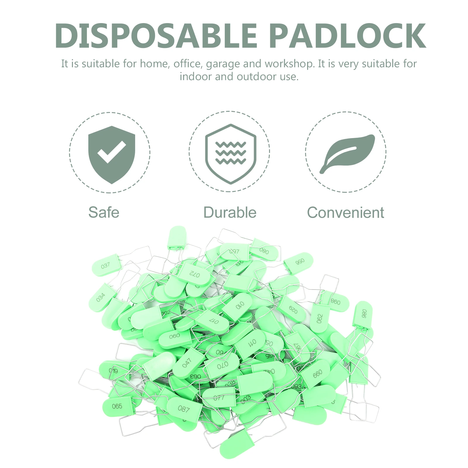 100 Pcs Number Stickers Security Seal Label Padlock with Cable Tie Anti-Theft Tags Locks Green Travel 
100 Pcs Number Stickers Security Seal Label Padlock with Cable Tie Anti-Theft Tags Locks Green Travel
