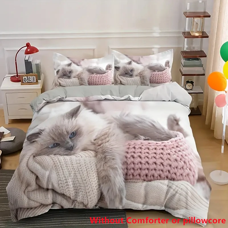 Cute Cat Bedding Set 3D Duvet Cover Set Single Double Twin Full Size Teens Adults Bedclothes Soft Polyester Quilted bed covers
Cute Cat Bedding Set 3D Duvet Cover Set Single Double Twin Full Size Teens Adults Bedclothes Soft Polyester Quilted bed covers