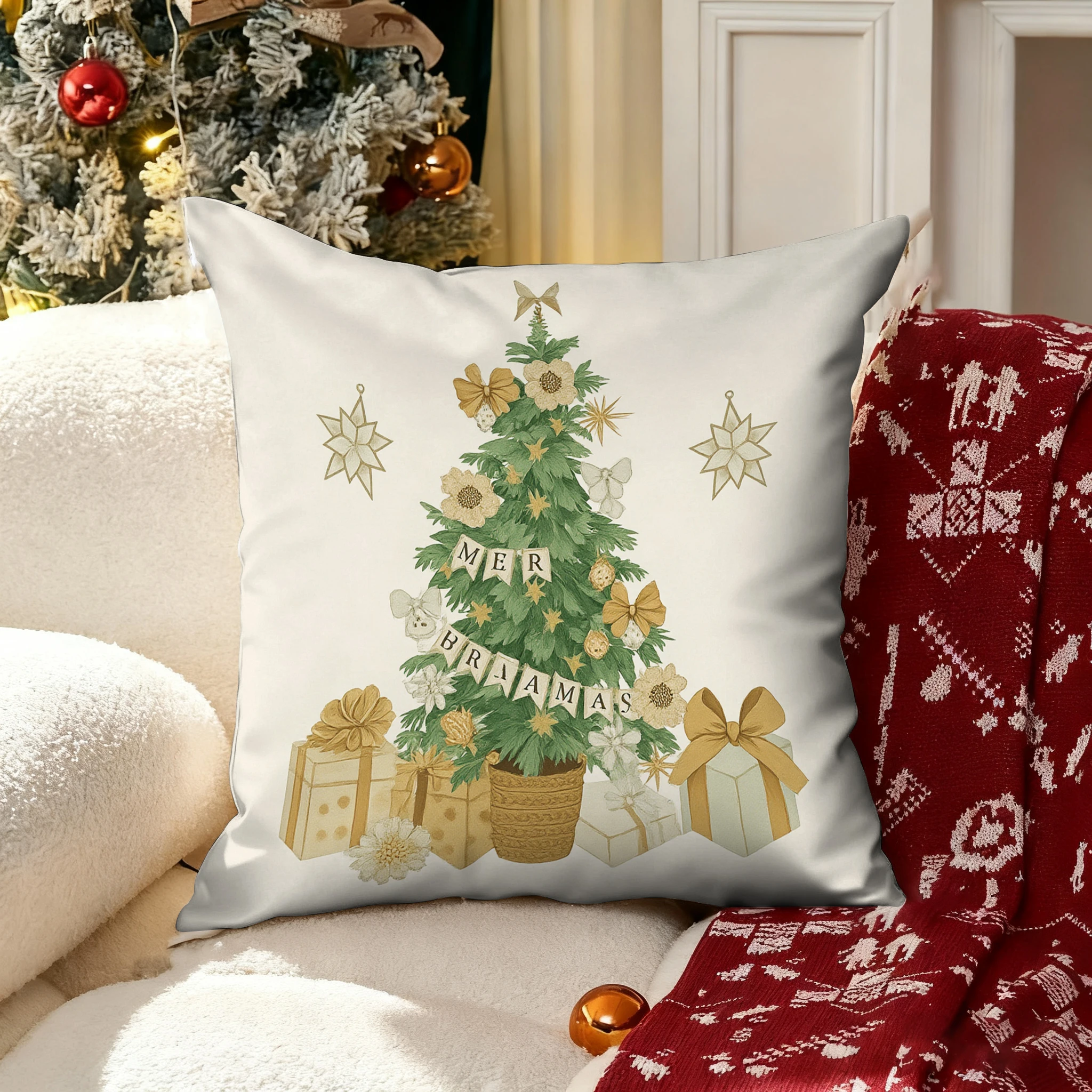 Christmas Tree Pillowcase with MerbramasSuitable for sofa car bedroom decorative cushion cover pillow cover
Christmas Tree Pillowcase with MerbramasSuitable for sofa car bedroom decorative cushion cover pillow cover