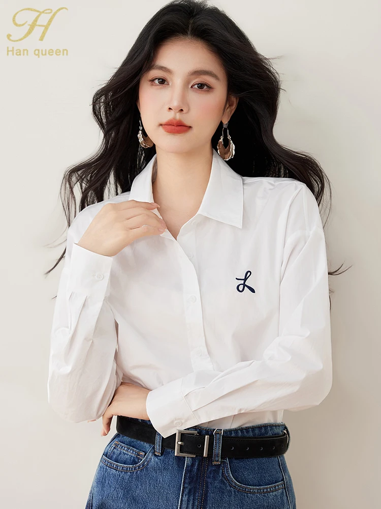 H Han Queen New 2025 Spring Basic Women Shirts Loose White Long Sleeve Chiffon Shirts & Blouses Work Casual Women's Vintage Tops
H Han Queen New 2025 Spring Basic Women Shirts Loose White Long Sleeve Chiffon Shirts & Blouses Work Casual Women's Vintage Tops