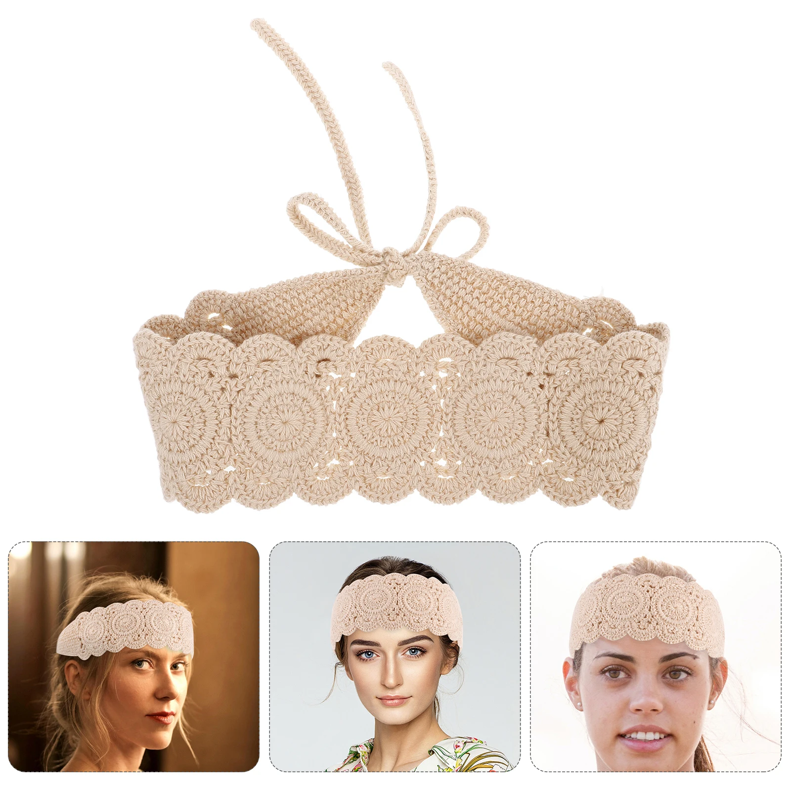 Women'S Knitted Crochet Headbands Lace Hair Scarf Boho Summer Cotton Bandanas Wide Brim Sun Protection Comfortable
Women'S Knitted Crochet Headbands Lace Hair Scarf Boho Summer Cotton Bandanas Wide Brim Sun Protection Comfortable