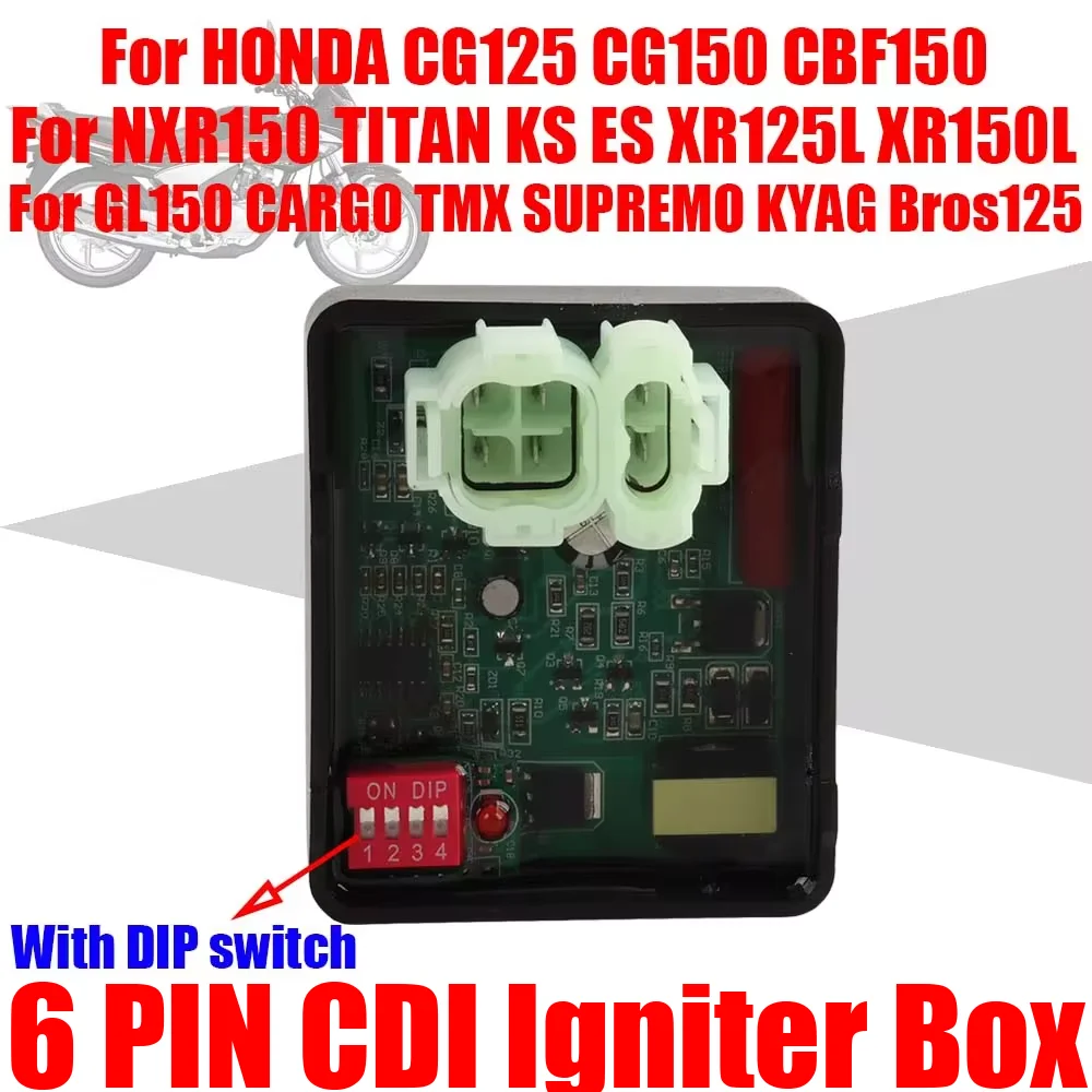 6PIN CDI RACING FOR HONDA CG125 FAN CBF150 NXR150 TITAN KS ES CG150 XR125L KRH XR150L GL150 CARGO TMX SUPREMO KYAG Bros 125
6PIN CDI RACING FOR HONDA CG125 FAN CBF150 NXR150 TITAN KS ES CG150 XR125L KRH XR150L GL150 CARGO TMX SUPREMO KYAG Bros 125