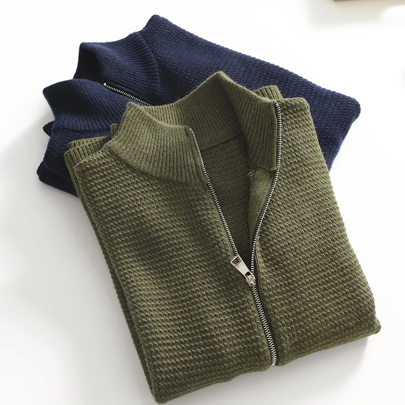 Pineapple Needle Men's Knitted Woolen Sweater Long Sleeve Stand Collar Open Cardigan Casual Style Autumn Fashion Youthwear
Pineapple Needle Men's Knitted Woolen Sweater Long Sleeve Stand Collar Open Cardigan Casual Style Autumn Fashion Youthwear