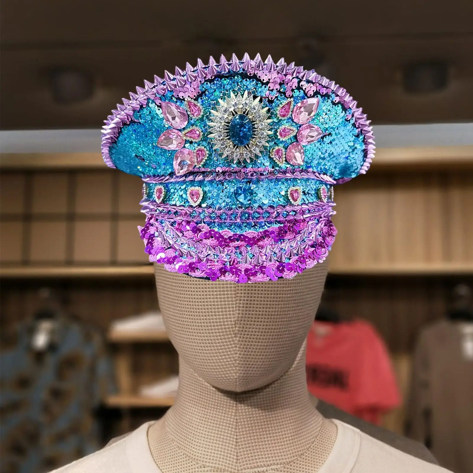 Шляпа капитана со стразами, цилиндр с блестками для сценического маскарада Rave
Шляпа капитана со стразами, цилиндр с блестками для сценического маскарада Rave