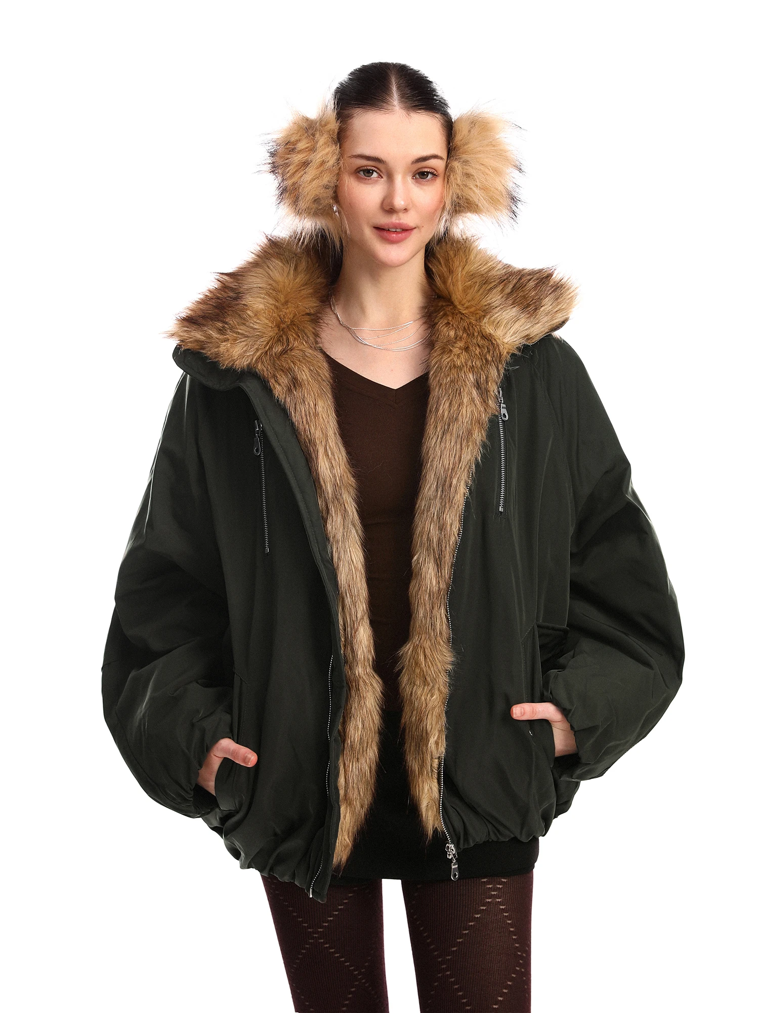 Утепленная зимняя хлопковая куртка для женщин: повседневное пальто с воротником-стойкой и меховой отделкой, теплое, комфортное, в уличном стиле, с длинными рукавами
Утепленная зимняя хлопковая куртка для женщин: повседневное пальто с воротником-стойкой и меховой отделкой, теплое, комфортное, в уличном стиле, с длинными рукавами