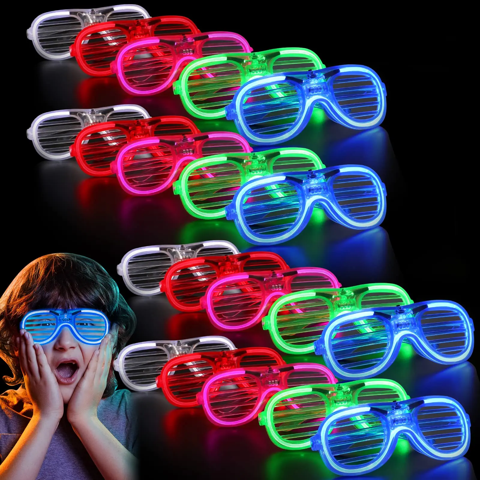 5/10/25 Pcs LED Glasses Flashing Light Up Party Sunglass Glow In The Dark For Kids Adults Toys Party Birthday Wedding Decoration
5/10/25 Pcs LED Glasses Flashing Light Up Party Sunglass Glow In The Dark For Kids Adults Toys Party Birthday Wedding Decoration