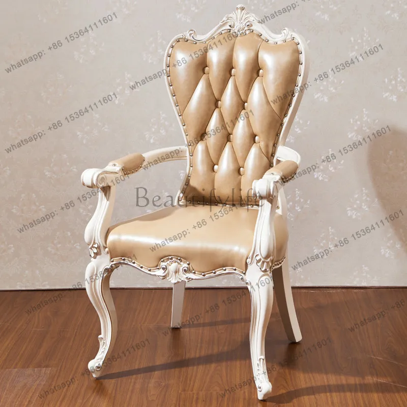 European dining chair full solid wood first layer cowhide living room furniture
European dining chair full solid wood first layer cowhide living room furniture