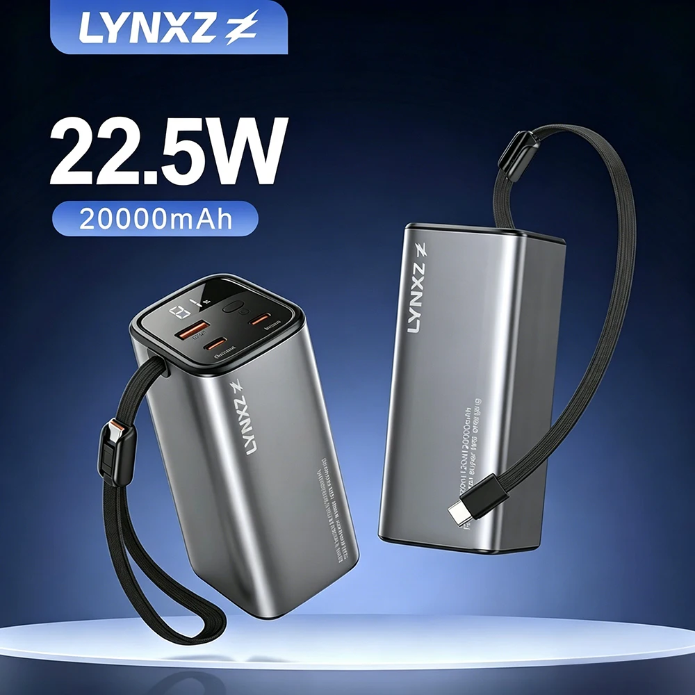 20000mAh 22.5W Fast Charging Power Bank USB C Cable LED Display Metal Body Portable Travel Charger for iPhone Samsung Xiaomi
20000mAh 22.5W Fast Charging Power Bank USB C Cable LED Display Metal Body Portable Travel Charger for iPhone Samsung Xiaomi