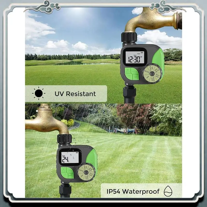 Durable Sprinkler Timer Outdoor, Programmable Water Timer For Garden Hose, Waterproof Hose Timer With Rain Delay/Manual
Durable Sprinkler Timer Outdoor, Programmable Water Timer For Garden Hose, Waterproof Hose Timer With Rain Delay/Manual