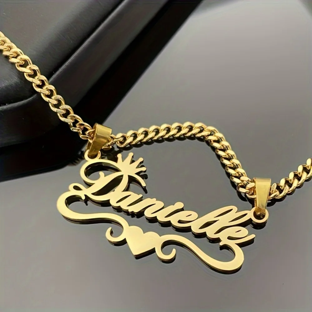 Lateefah 5MM Cuban Chain Personalized Name Stainless Steel Cutting Heart Crown Design Pendant Necklace Women's Jewelry
Lateefah 5MM Cuban Chain Personalized Name Stainless Steel Cutting Heart Crown Design Pendant Necklace Women's Jewelry