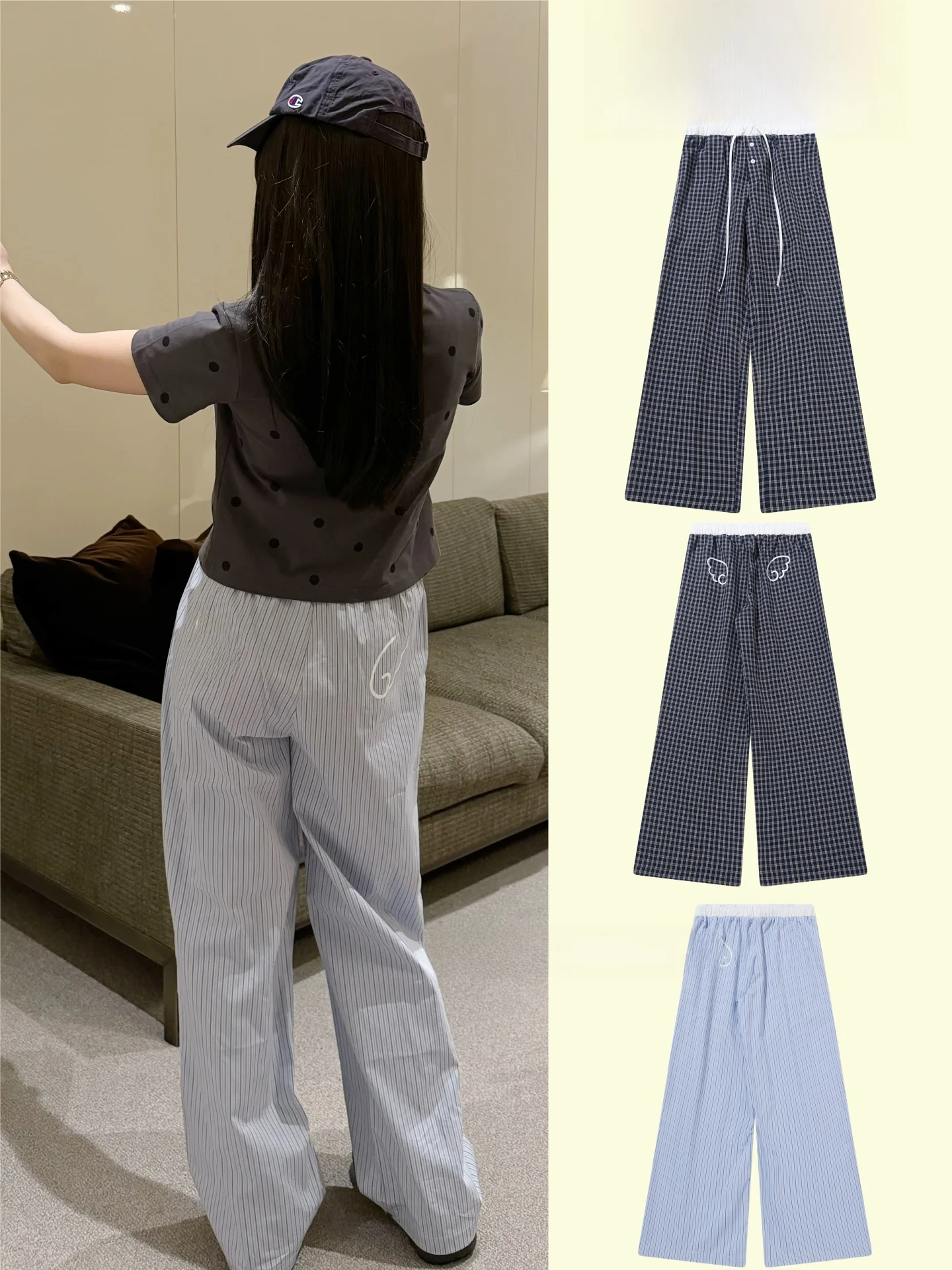 Casual Stripe Pants Long Thin Wing Plaid Summer Spring New Style Ladies Loose Fit Natural Waist Cotton Linen Straight Leg Tro...
Casual Stripe Pants Long Thin Wing Plaid Summer Spring New Style Ladies Loose Fit Natural Waist Cotton Linen Straight Leg Tro...