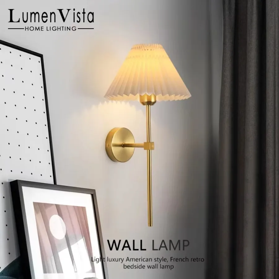 Nordic Retro Wall Lamp Creative Pleated Living Room Background Wall Home Decor Lamp Staircase Aisle Study Bedroom Bedside Lamp
Nordic Retro Wall Lamp Creative Pleated Living Room Background Wall Home Decor Lamp Staircase Aisle Study Bedroom Bedside Lamp