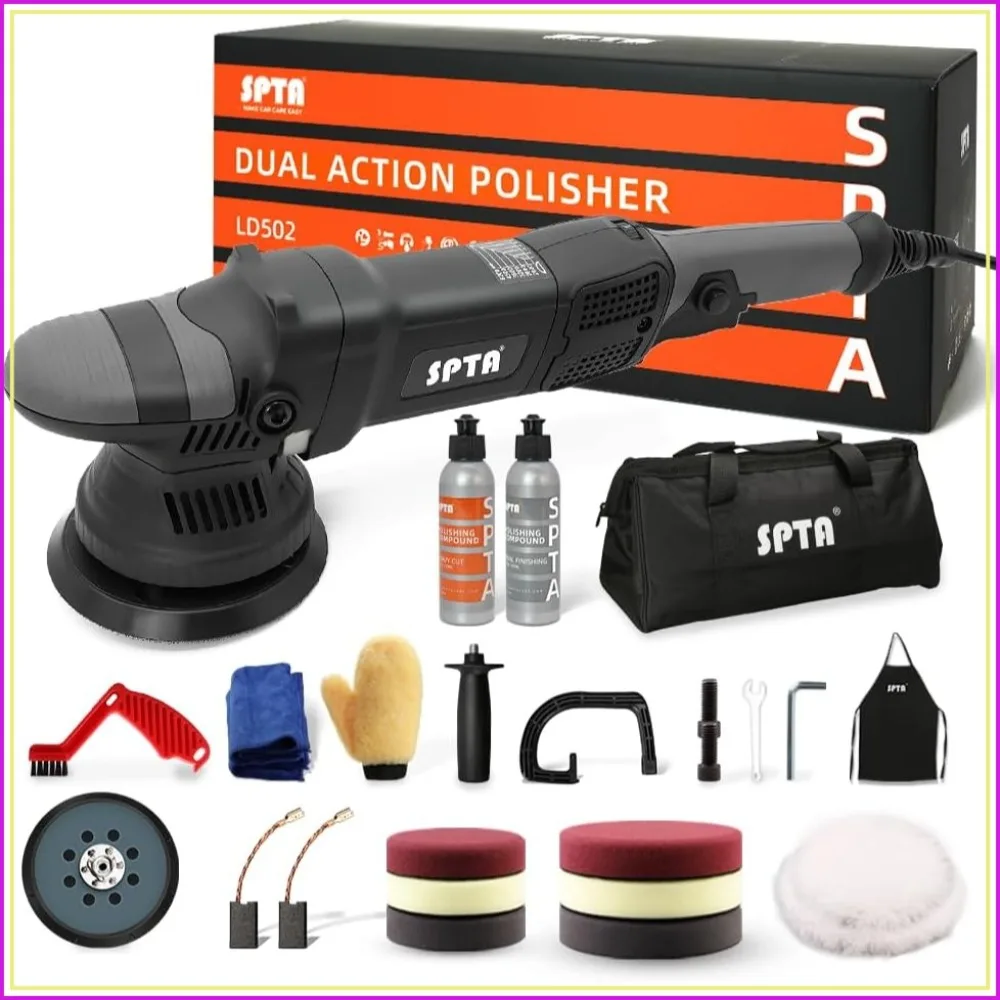 5-Inch 125mm Dual Action Random Orbital Car Polisher, 750W 6-Speed Buffer with 8 Pads & Accessories for Polishing, Waxing, and Detailing
5-Inch 125mm Dual Action Random Orbital Car Polisher, 750W 6-Speed Buffer with 8 Pads & Accessories for Polishing, Waxing, and Detailing