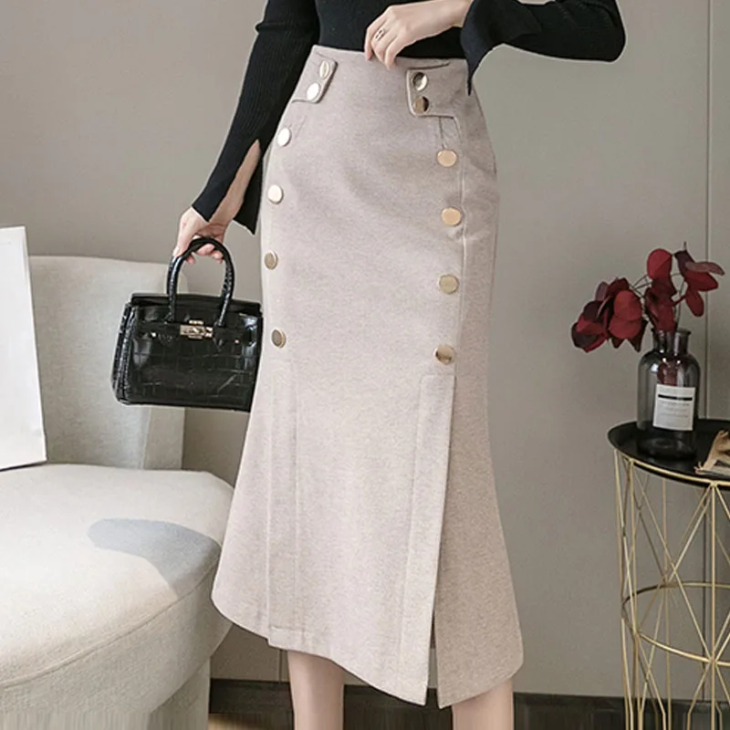 Autumn Winter Ladies Mid-Length Elegant Casual High-Waist Hip-Wrapped Trumpet Nylon Cotton Skirt Faldas Largas Mujer 2024 A233
Autumn Winter Ladies Mid-Length Elegant Casual High-Waist Hip-Wrapped Trumpet Nylon Cotton Skirt Faldas Largas Mujer 2024 A233
