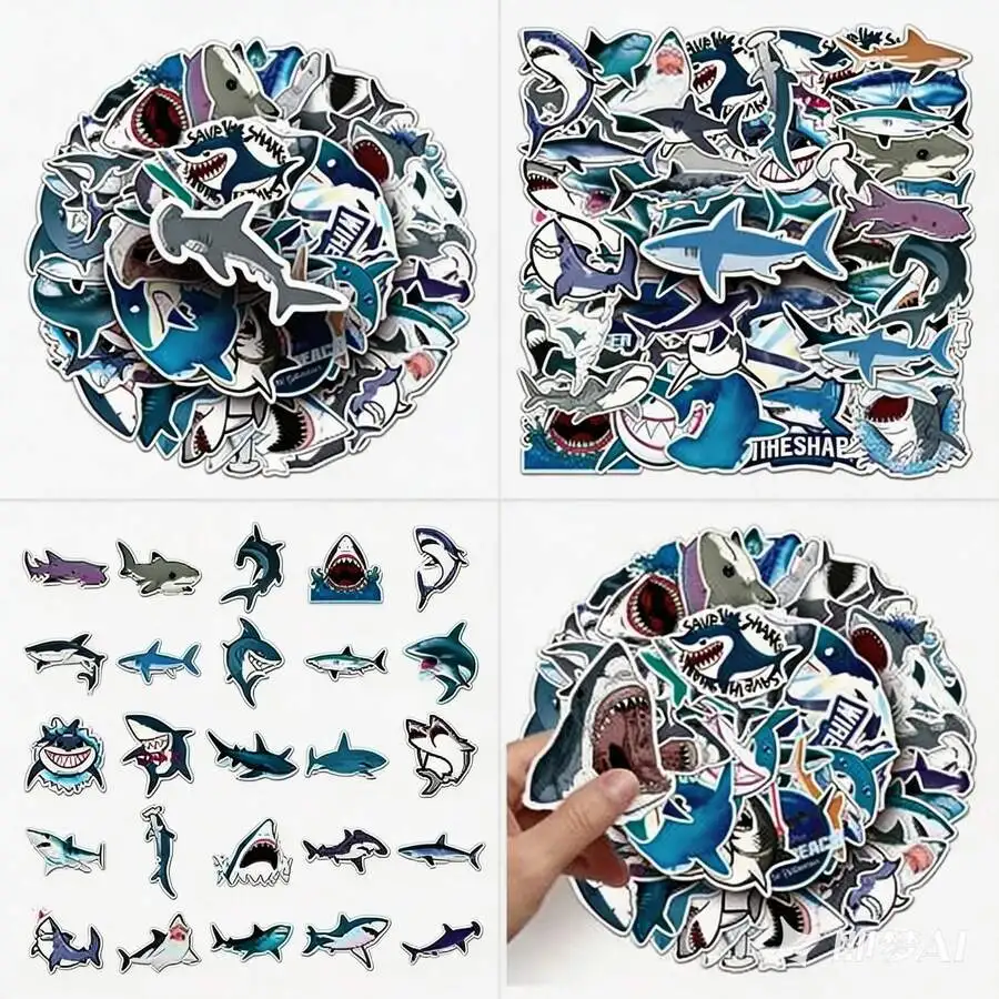 50pcs Waterproof Cute Shark Stickers, Suitable For Water Bottles, DIY Decoration, Scrapbooking, Etc.
50pcs Waterproof Cute Shark Stickers, Suitable For Water Bottles, DIY Decoration, Scrapbooking, Etc.