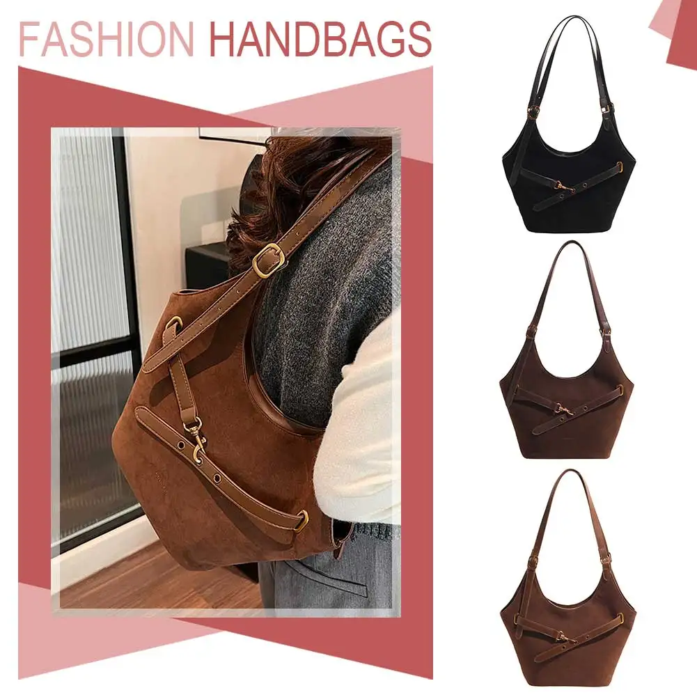 Suede Tote Bag for Women Retro Shoulder Satchel Bag Large Capacity Large Shoulder Purse Suede Slouchy Bag for Shopping Travel
Suede Tote Bag for Women Retro Shoulder Satchel Bag Large Capacity Large Shoulder Purse Suede Slouchy Bag for Shopping Travel