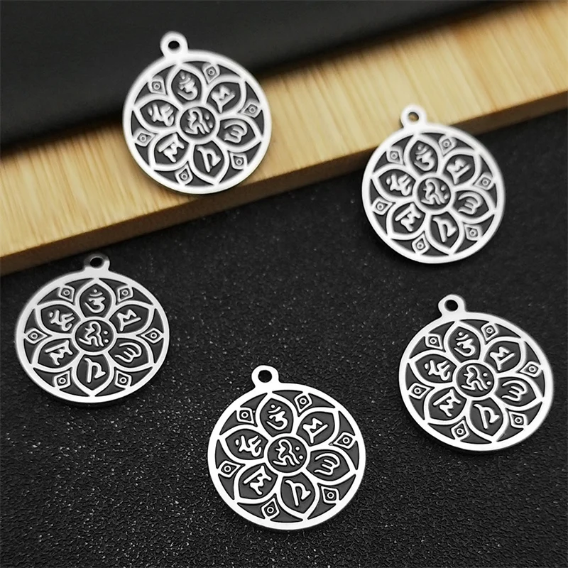 5PCS The Six Character Mantra of Lucky Buddhism Charm Stainless Steel Pendants for Jewelry Making DIY Necklace Craft Accessories
5PCS The Six Character Mantra of Lucky Buddhism Charm Stainless Steel Pendants for Jewelry Making DIY Necklace Craft Accessories