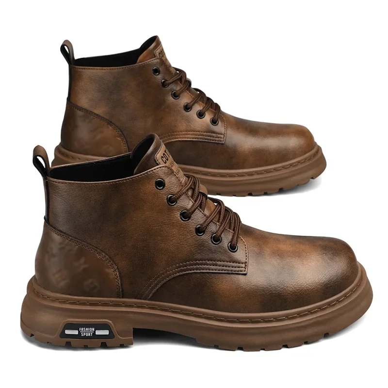 Outdoor Leather Mens Slip on Boots Platform Shoes Luxury Brand Men Winter Plush Snow Boots Fashion All-match Men Motocross Boots
Outdoor Leather Mens Slip on Boots Platform Shoes Luxury Brand Men Winter Plush Snow Boots Fashion All-match Men Motocross Boots