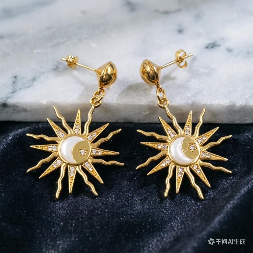 WT-ME118 Wholesale Newest Studs Gold Color Plated With Natural Shell Cubic Zircon Sun Shape Earrings Ladies Elegant Style
WT-ME118 Wholesale Newest Studs Gold Color Plated With Natural Shell Cubic Zircon Sun Shape Earrings Ladies Elegant Style