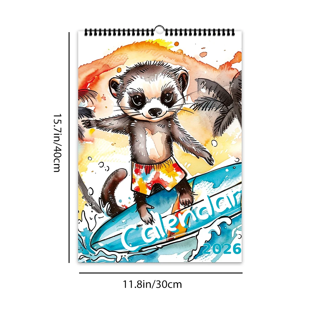 1pc Cartoon Animal Wall Calendar -Summer Seaside Theme, with 12 Different Designs, Suitable as a Gift for Christmas and New Year
1pc Cartoon Animal Wall Calendar -Summer Seaside Theme, with 12 Different Designs, Suitable as a Gift for Christmas and New Year