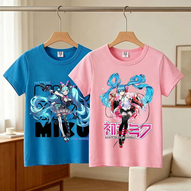 Hatsunes Miku Children T-shirt Girl Boy Cotton Short Sleeves Kawaii Tees Fashion Round Neck T Shirt Kids Cartoon Summer Clothes
Hatsunes Miku Children T-shirt Girl Boy Cotton Short Sleeves Kawaii Tees Fashion Round Neck T Shirt Kids Cartoon Summer Clothes