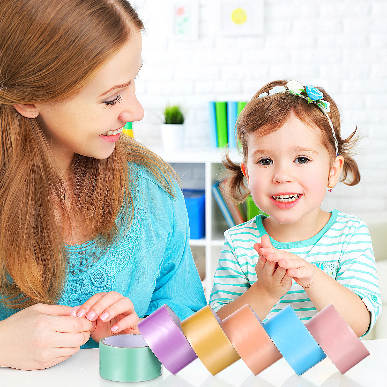 6pcs 4.8cm Wide Sticky Tape Colorful Adhesive Rolls Craft Supplies Scrapbooking Funny Colored Tapes for Kids Easy
6pcs 4.8cm Wide Sticky Tape Colorful Adhesive Rolls Craft Supplies Scrapbooking Funny Colored Tapes for Kids Easy