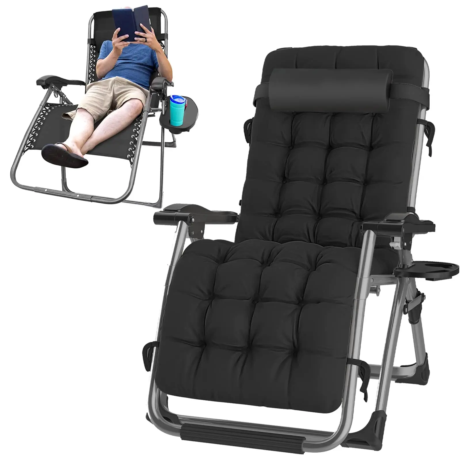 Indoor and Outdoor Camping Sports Gravity Lounge Chairs With Soft Cushioned Lawn Chairs With Head Pillows
Indoor and Outdoor Camping Sports Gravity Lounge Chairs With Soft Cushioned Lawn Chairs With Head Pillows
