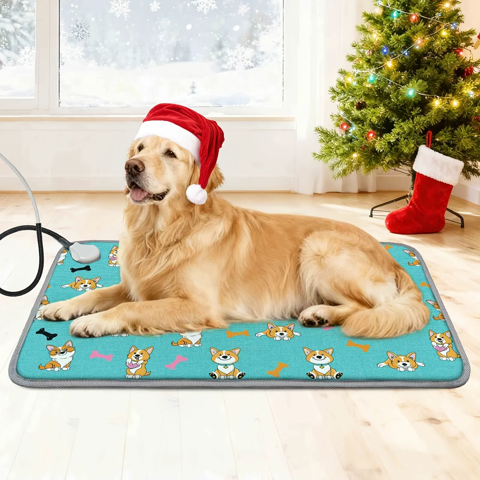 Dog Heating mat, Heating dog bed with Digital Display Switch, Pet Warming Mat with Machine-washable cover, Indoor Dog heating pad, Chew-resistant cord, Blue Dog Design. JUYHGV
Dog Heating mat, Heating dog bed with Digital Display Switch, Pet Warming Mat with Machine-washable cover, Indoor Dog heating pad, Chew-resistant cord, Blue Dog Design. JUYHGV