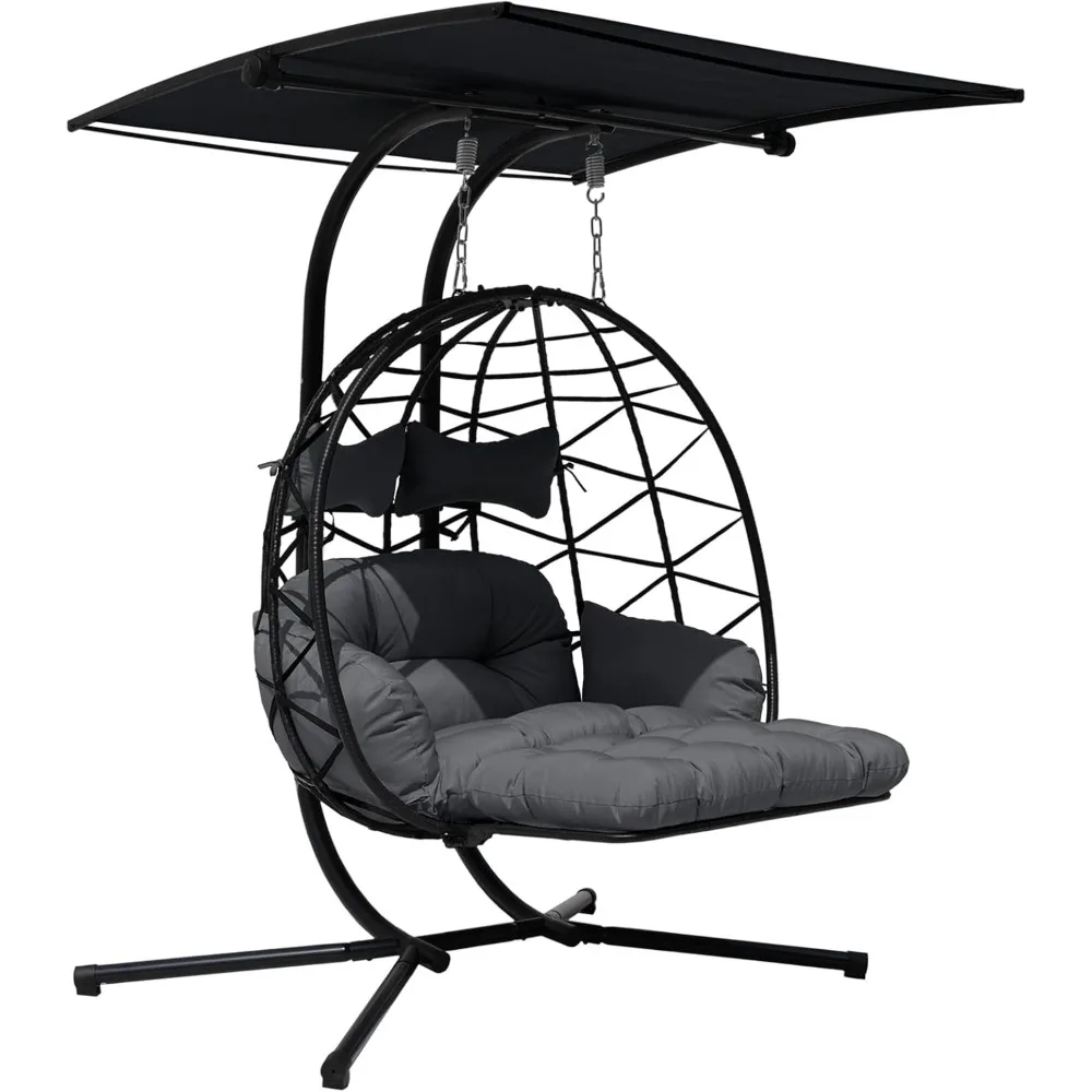 Double Egg Chair Outdoor With Stand & Adjustable Canopy, Extra Large 2 Person Patio Egg Chair With Leg Rests, Hanging Swing Chai
Double Egg Chair Outdoor With Stand & Adjustable Canopy, Extra Large 2 Person Patio Egg Chair With Leg Rests, Hanging Swing Chai