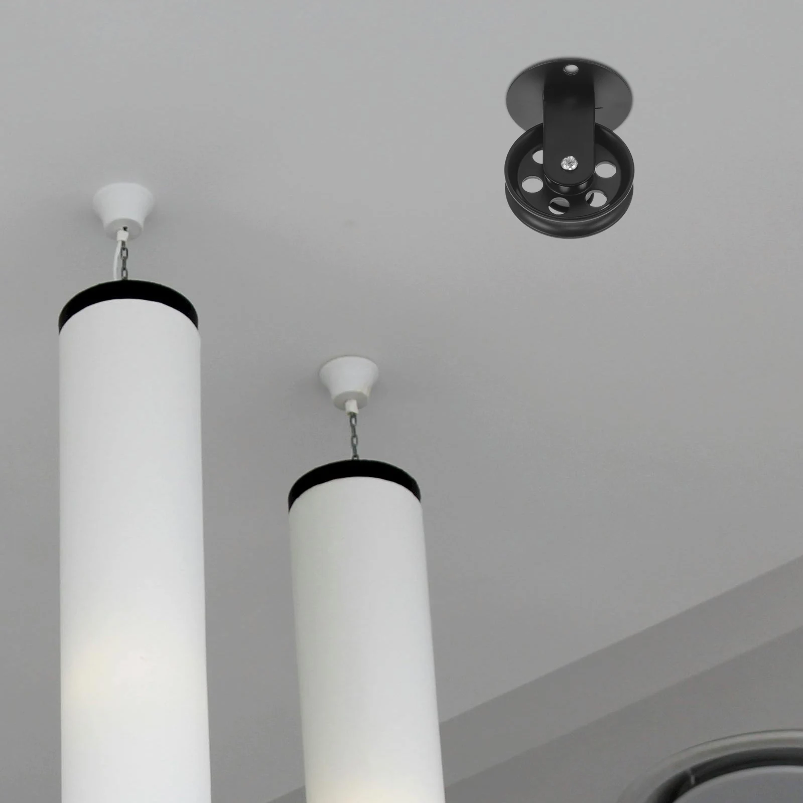 Black 50mm 70mm Iron Ceiling Pulley Wheel Set Hanging Lamp Trolley Adjust Height Pendant Light Fixtures Accessories Heavy
Black 50mm 70mm Iron Ceiling Pulley Wheel Set Hanging Lamp Trolley Adjust Height Pendant Light Fixtures Accessories Heavy