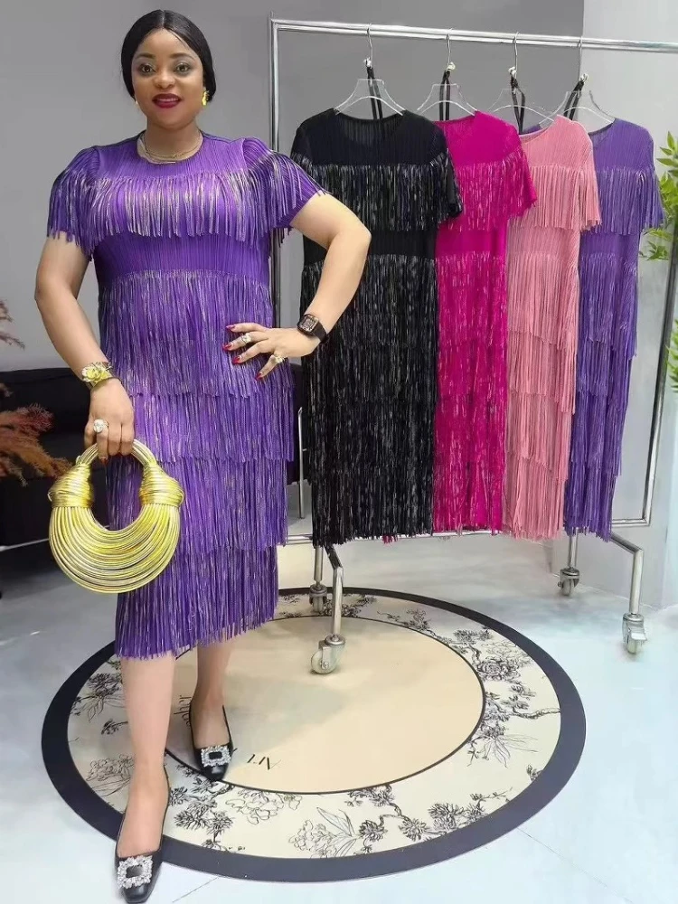 ANLAN Pleated Tassel Patchwork Deisn Summer Dress For Women 2025 New Round Collar Short Sleeve Slim Fit Dresses Chic 2AN4782
ANLAN Pleated Tassel Patchwork Deisn Summer Dress For Women 2025 New Round Collar Short Sleeve Slim Fit Dresses Chic 2AN4782