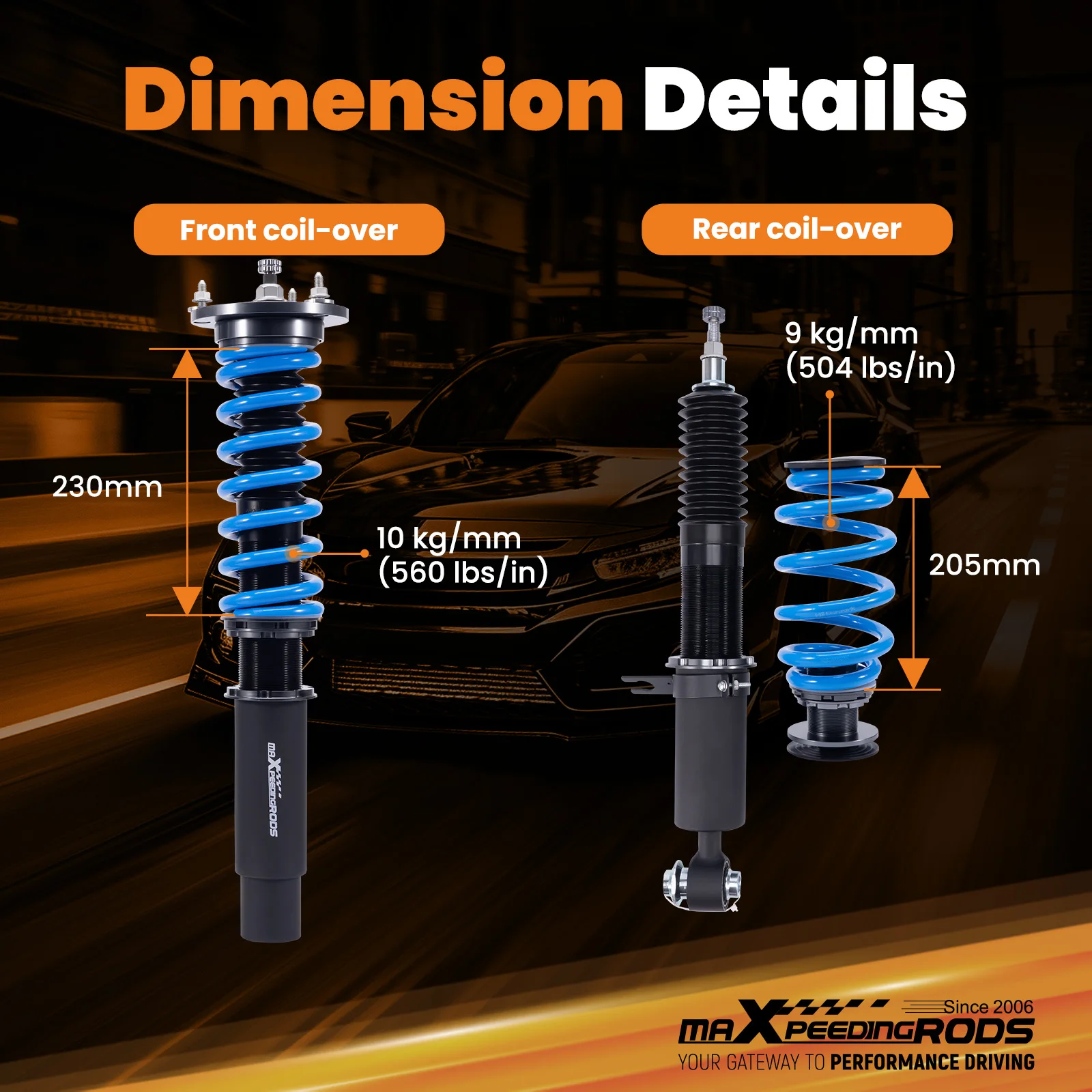 T6 Coilover Lowering Kit Shocks Struts Assembly for B M W X5 X6 F15 F16 2014-2018 Daily Use
T6 Coilover Lowering Kit Shocks Struts Assembly for B M W X5 X6 F15 F16 2014-2018 Daily Use