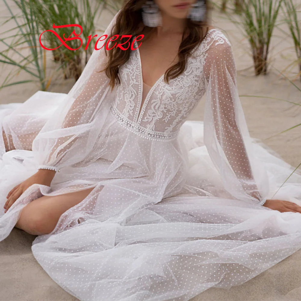 Customized White Organza Long Sleeves V-neck Sweep Train Wedding Dress Simple High Quality Embroider Bridal Gowns Robe de soirée
Customized White Organza Long Sleeves V-neck Sweep Train Wedding Dress Simple High Quality Embroider Bridal Gowns Robe de soirée