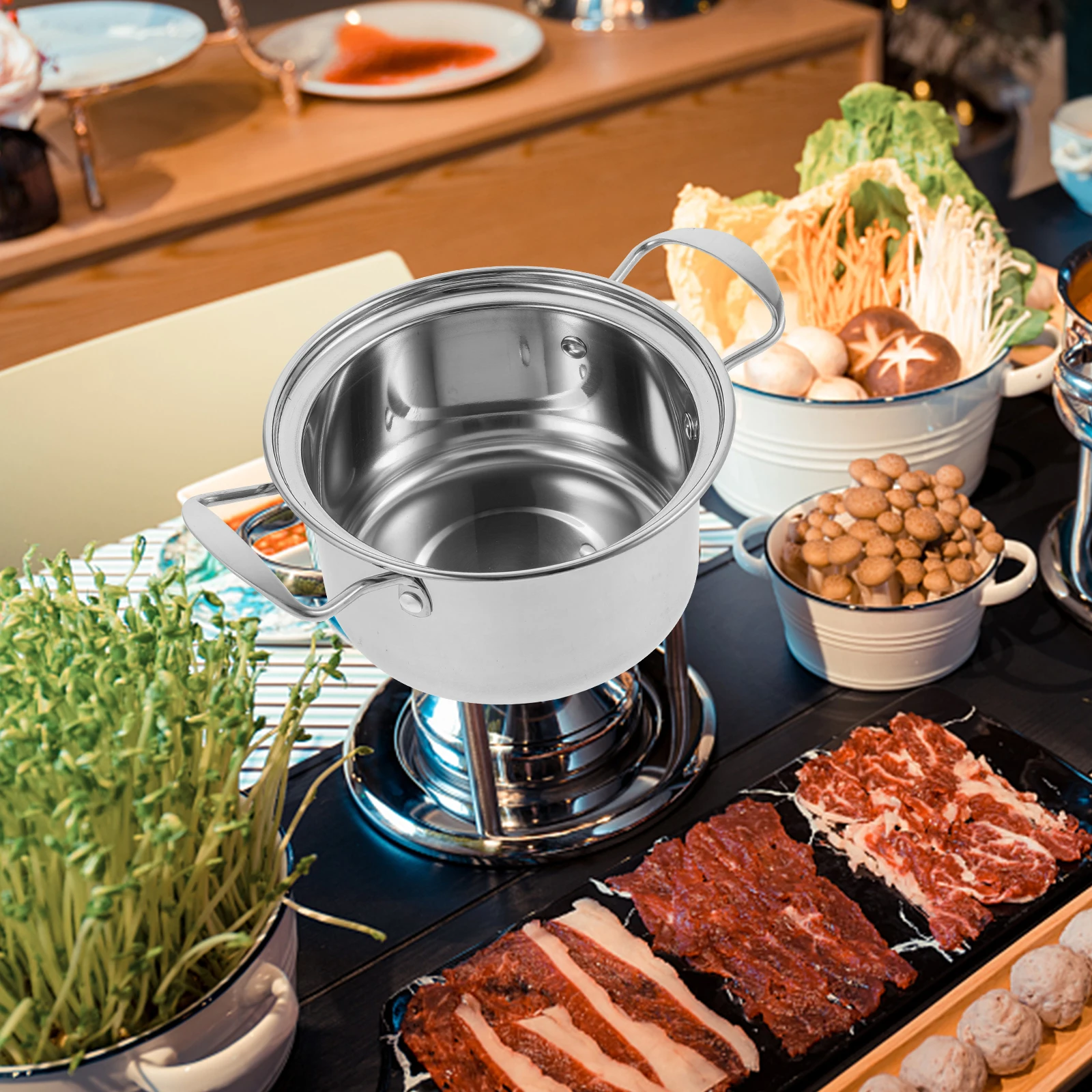 Small Hot Pot Soup Stainless Steel One Multifunctional Cooking 201 Saucepan Noodle Individual Hotpot
Small Hot Pot Soup Stainless Steel One Multifunctional Cooking 201 Saucepan Noodle Individual Hotpot