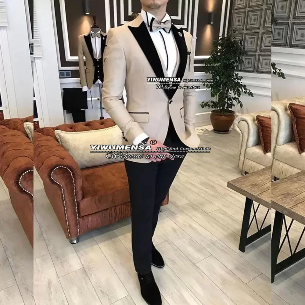 Spring/Autumn Suits Men Slim Fit 3 Pieces Set Black Lapel Jacket+Vest+Pants Business Blazer Trajes De Hombre Modernos ParaBodas
Spring/Autumn Suits Men Slim Fit 3 Pieces Set Black Lapel Jacket+Vest+Pants Business Blazer Trajes De Hombre Modernos ParaBodas