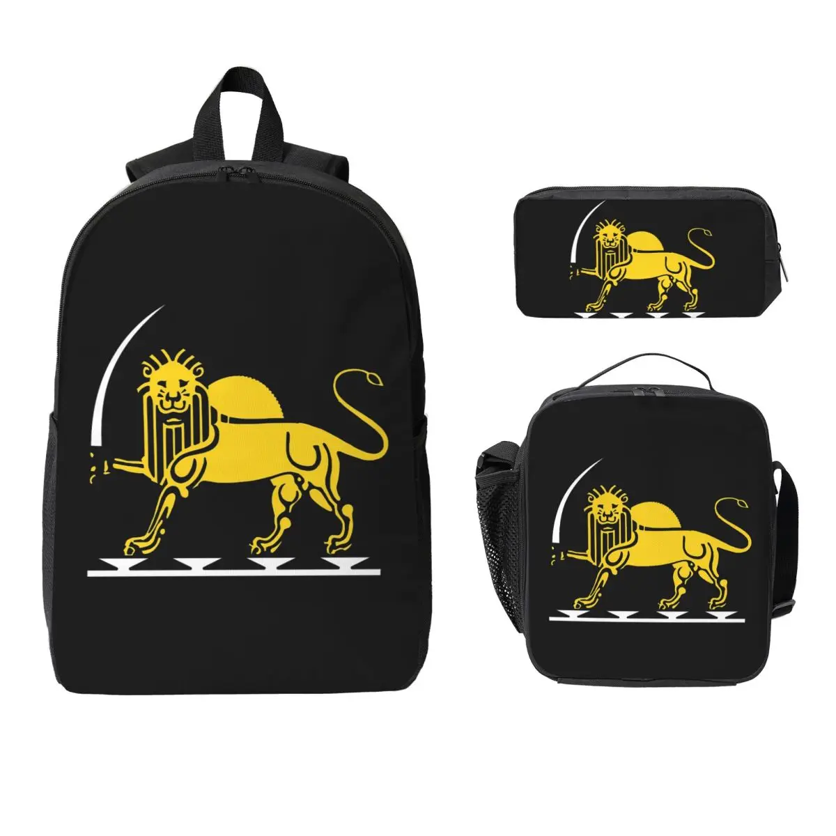 Iran Flag Emblem Persia Sun Lion Backpack Boys Girls BookBag School Bag Laptop Shoulder Bags 3ps Insulated Lunch Bag Pencil Case
Iran Flag Emblem Persia Sun Lion Backpack Boys Girls BookBag School Bag Laptop Shoulder Bags 3ps Insulated Lunch Bag Pencil Case