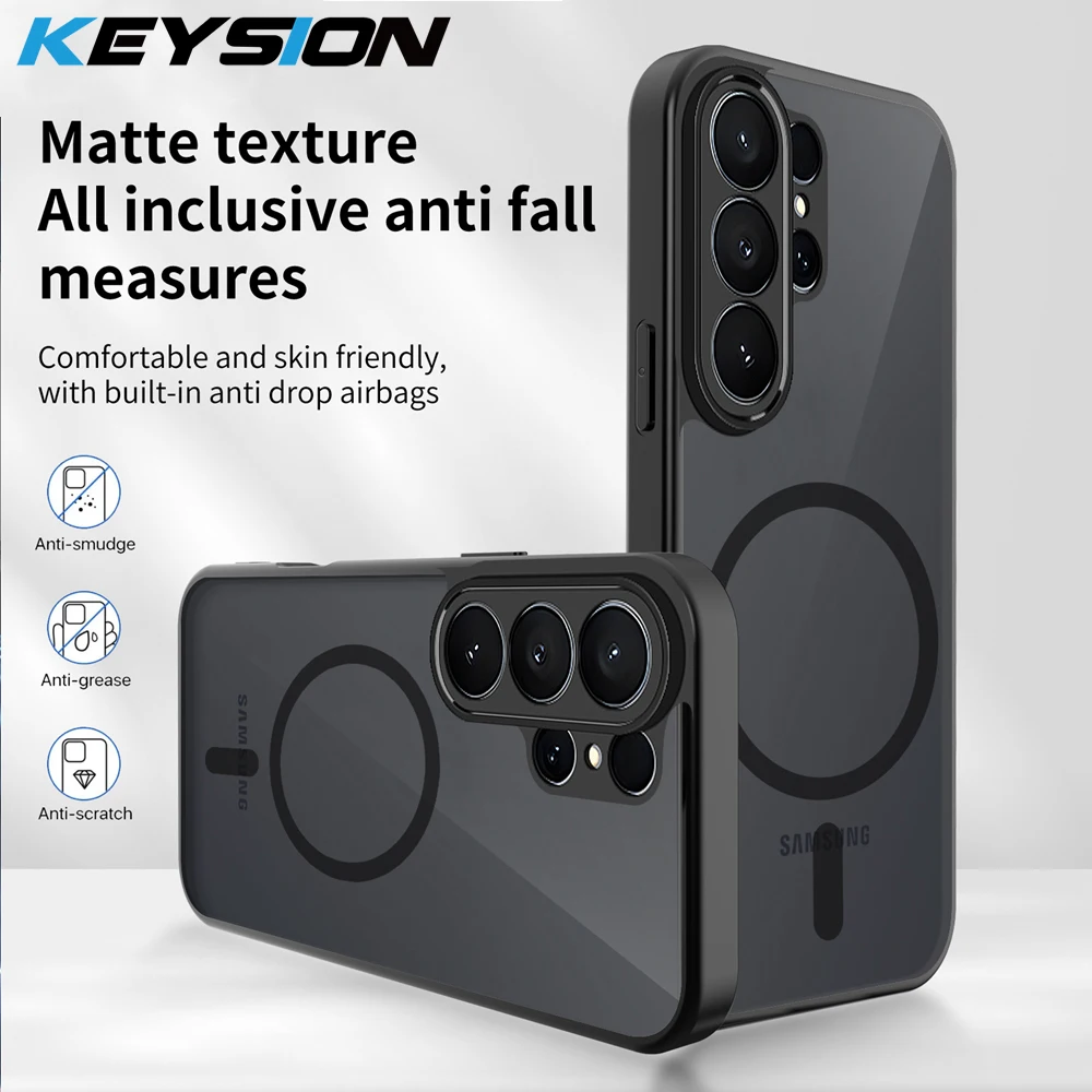 KEYSION Magnetic Phone Case for for Samsung S26 Ultra 5G Soft Silicone+PC Matte Translucent Shockproof Cover for Galaxy S26+Plus
KEYSION Magnetic Phone Case for for Samsung S26 Ultra 5G Soft Silicone+PC Matte Translucent Shockproof Cover for Galaxy S26+Plus