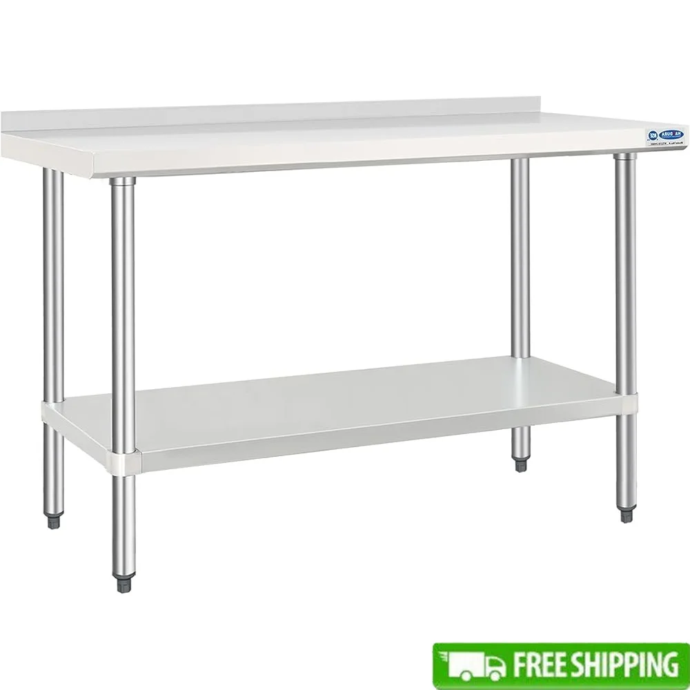 Stainless Steel Prep Table with Backsplash Heavy Duty Workbench NSF Certified Commercial Kitchen Restaurant Utility Work Surface
Stainless Steel Prep Table with Backsplash Heavy Duty Workbench NSF Certified Commercial Kitchen Restaurant Utility Work Surface