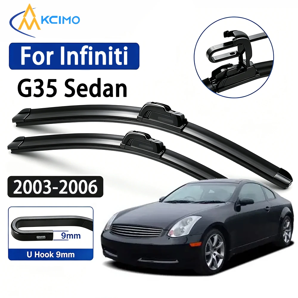 For Infiniti G35 Sedan 2003-2006, 22"+18" Boneless Windshield Wipers, Quiet High Clear Vision Wiper Blades
For Infiniti G35 Sedan 2003-2006, 22"+18" Boneless Windshield Wipers, Quiet High Clear Vision Wiper Blades