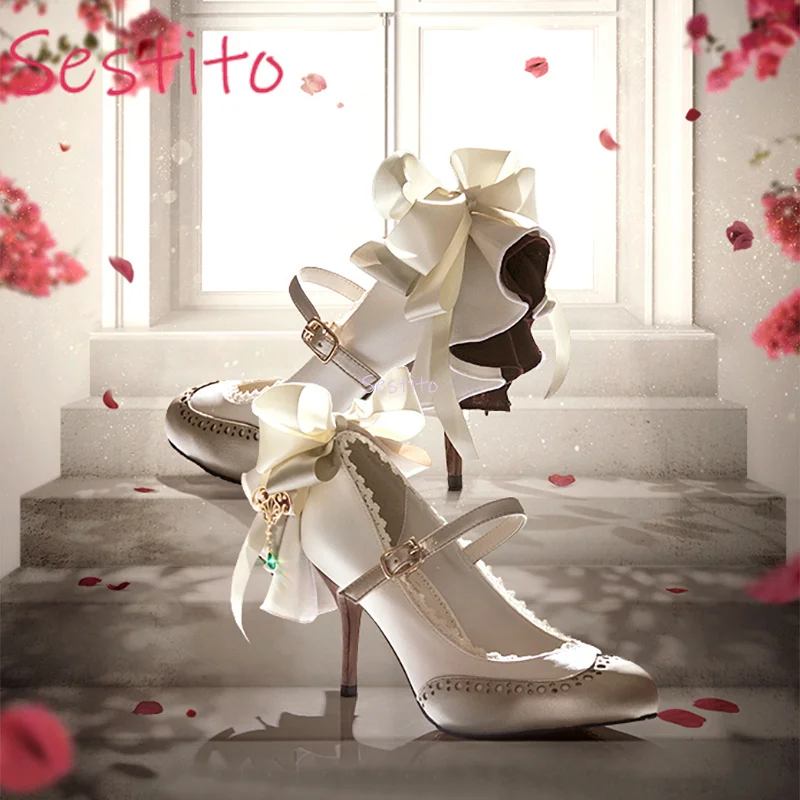 Lolita Women's Shoes with Fashionable Bow Design Sweet and Elegant High Heels Straight Strap Round Toe Mary Jane Shoes
Lolita Women's Shoes with Fashionable Bow Design Sweet and Elegant High Heels Straight Strap Round Toe Mary Jane Shoes