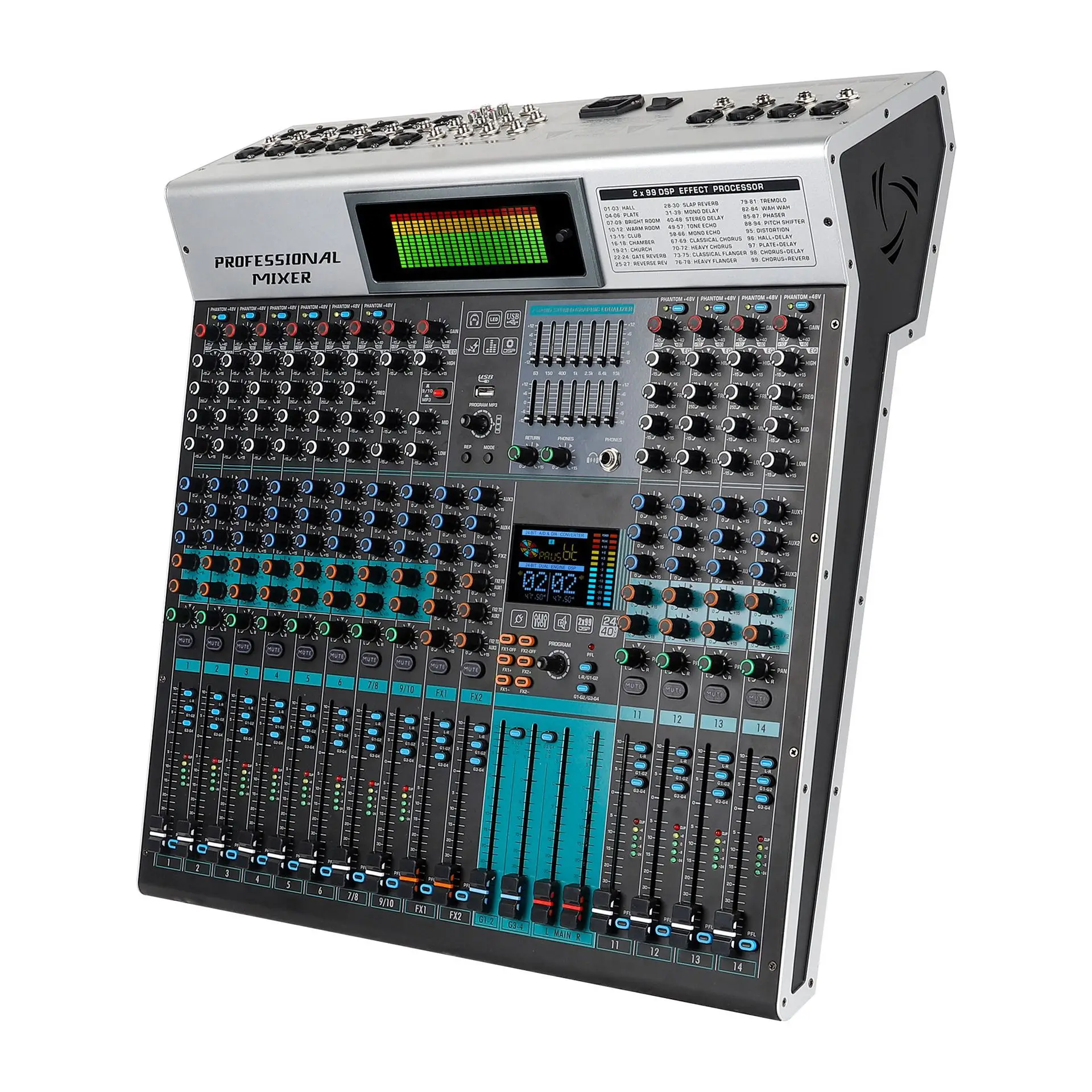 Двойная группа Double Seven EQ 4AUX Double 99 с эффектами реверберации 100-тактный фейдер Новая микшерная консоль
Двойная группа Double Seven EQ 4AUX Double 99 с эффектами реверберации 100-тактный фейдер Новая микшерная консоль