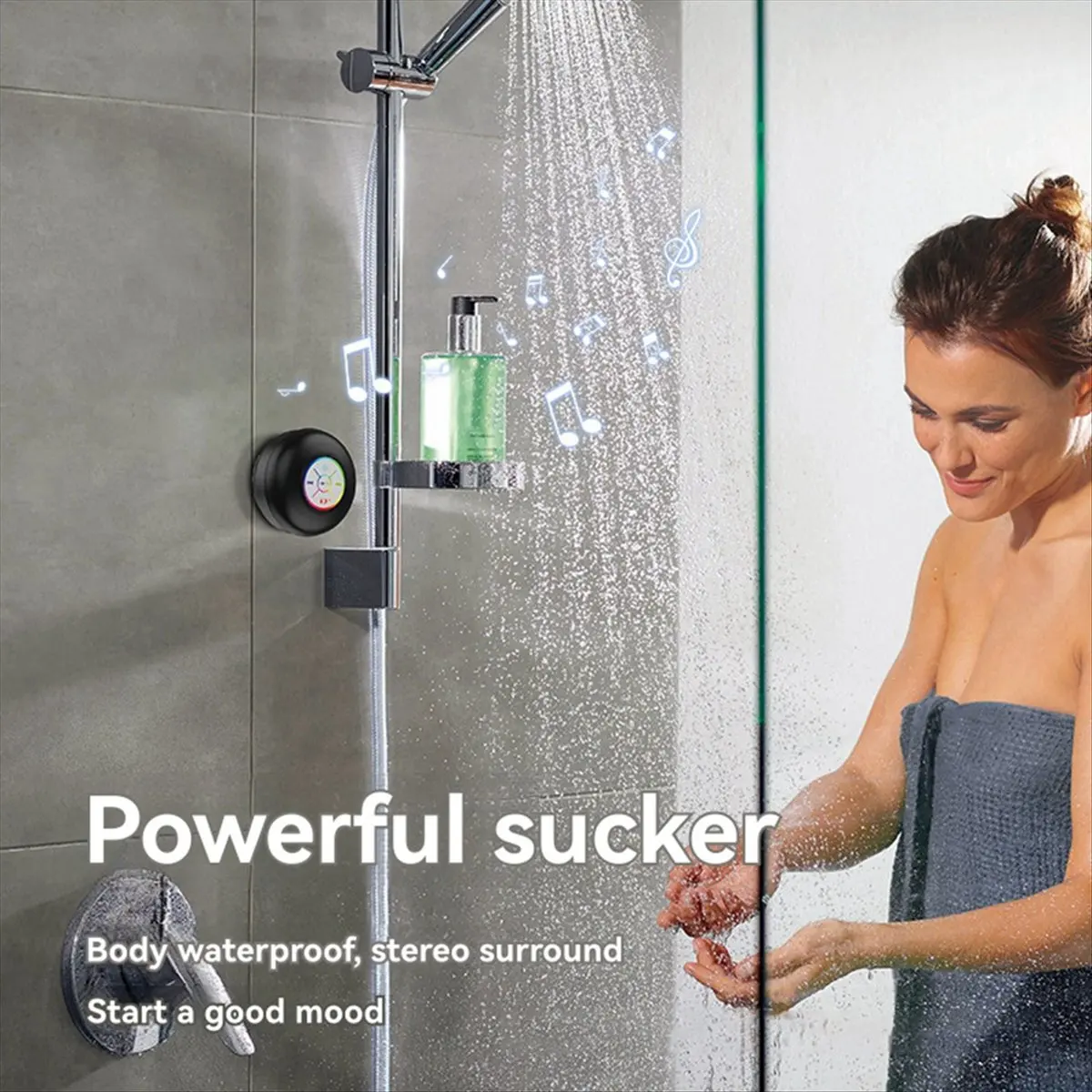 *N21R Waterproof Bluetooth Speaker LED Colorful Luminous Small Speaker Large Suction Cup for Bathroom & Outdoor Use Gray
*N21R Waterproof Bluetooth Speaker LED Colorful Luminous Small Speaker Large Suction Cup for Bathroom & Outdoor Use Gray