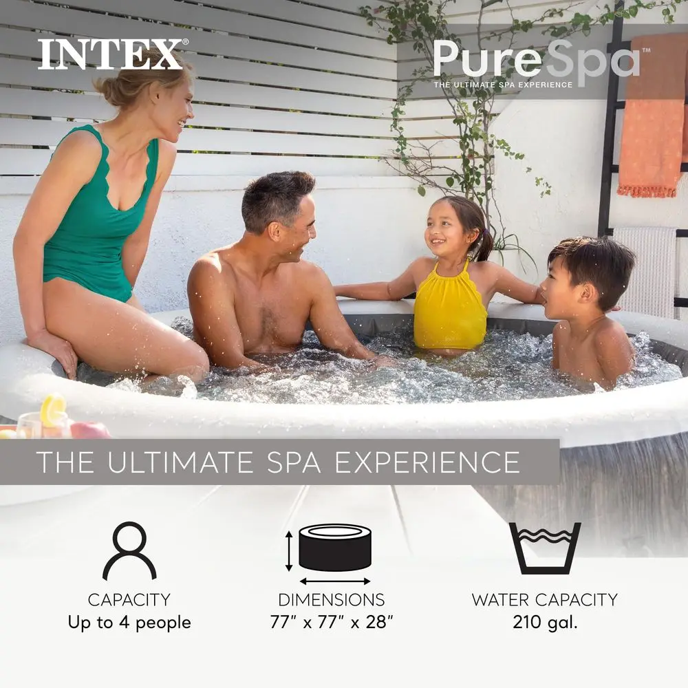 28439EH PureSpa Greywood Deluxe Spa Set Includes Energy Efficient Spa Cover 140 Bubble Jets Round Design 4 Person Capacity 77 x
28439EH PureSpa Greywood Deluxe Spa Set Includes Energy Efficient Spa Cover 140 Bubble Jets Round Design 4 Person Capacity 77 x