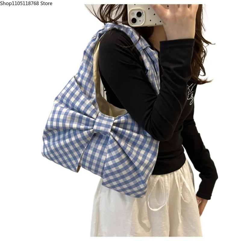 Retro Bow Plaid Women Shoulder Bags Simple Commuter Ladies Underarm Vest Bag Casual Portable Female Shopping Handbags
Retro Bow Plaid Women Shoulder Bags Simple Commuter Ladies Underarm Vest Bag Casual Portable Female Shopping Handbags