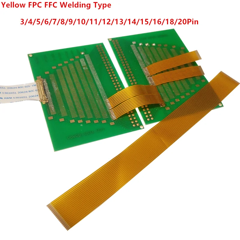 5Pcs Yellow FPC FFC Welding Type Flexible Flat Cable 0.5mm/0.7mm/0.8/1.0/1.27/1.5mm Pitch 3/4/5/6/7/8/9/10/12/13/14/16/18/20 Pin
5Pcs Yellow FPC FFC Welding Type Flexible Flat Cable 0.5mm/0.7mm/0.8/1.0/1.27/1.5mm Pitch 3/4/5/6/7/8/9/10/12/13/14/16/18/20 Pin